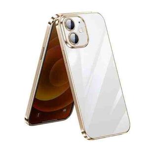 For iPhone 12 SULADA Lens Protector Plated Clear Case(Gold)