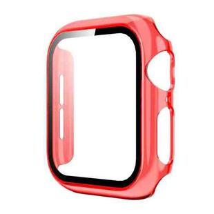 Translucent PC+Tempered Glass Watch Case For Apple Watch Series 3&2&1 42mm(Transparent Red)