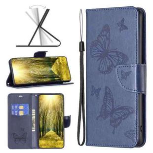 For Xiaomi Redmi 10 5G / Note 11E Two Butterflies Embossing Leather Phone Case(Blue)