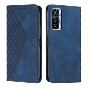 For Tecno Camon 17P / 17 Pro Diamond Splicing Skin Feel Magnetic Leather Phone Case(Blue)