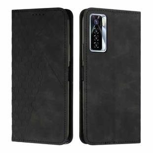 For Tecno Camon 17P / 17 Pro Diamond Splicing Skin Feel Magnetic Leather Phone Case(Black)