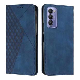 For Tecno Camon 18P / 18 Diamond Splicing Skin Feel Magnetic Leather Phone Case(Blue)