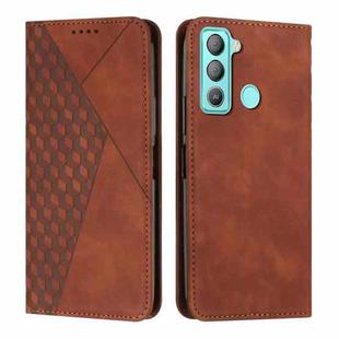 For Tecno POP 5 LTE Diamond Splicing Skin Feel Magnetic Leather Phone Case(Brown)