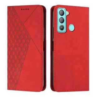 For Tecno POP 5 LTE Diamond Splicing Skin Feel Magnetic Leather Phone Case(Red)