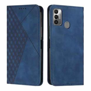 For Tecno Spark 7 Diamond Splicing Skin Feel Magnetic Leather Phone Case(Blue)