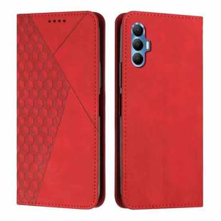 For Tecno Spark 8P Diamond Splicing Skin Feel Magnetic Leather Phone Case(Red)