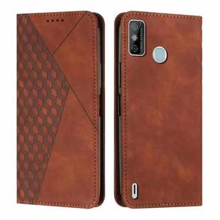 For Tecno Spark Go 2020 & 2021 / 6 Go Diamond Splicing Skin Feel Magnetic Leather Phone Case(Brown)