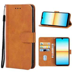 Leather Phone Case For Sony Xperia Ace III(Brown)