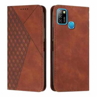 For Infinix Hot 10 Lite / Smart 5 2020 Diamond Splicing Skin Feel Magnetic Leather Phone Case(Brown)