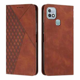 For Infinix Hot 10i Diamond Splicing Skin Feel Magnetic Leather Phone Case(Brown)