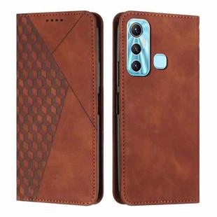 For Infinix Hot 11 Diamond Splicing Skin Feel Magnetic Leather Phone Case(Brown)