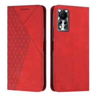 For Infinix Hot 11S NFC Diamond Splicing Skin Feel Magnetic Leather Phone Case(Red)