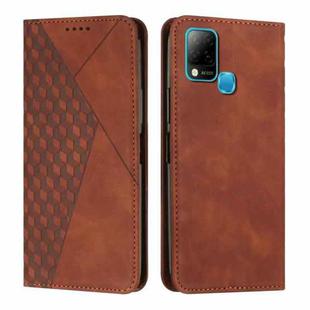 For Infinix Hot 10S / 10T / 10S NFC Diamond Splicing Skin Feel Magnetic Leather Phone Case(Brown)
