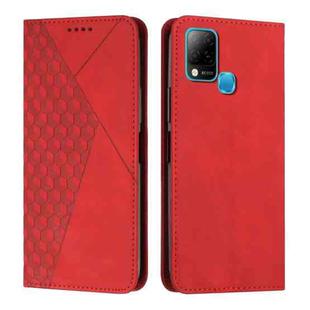 For Infinix Hot 10S / 10T / 10S NFC Diamond Splicing Skin Feel Magnetic Leather Phone Case(Red)