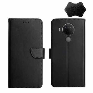 For Nokia 5.4 Genuine Leather Fingerprint-proof Horizontal Flip Phone Case(Black)