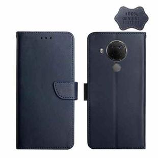 For Nokia 5.4 Genuine Leather Fingerprint-proof Horizontal Flip Phone Case(Blue)