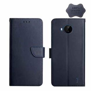 For Nokia C20 Plus Genuine Leather Fingerprint-proof Horizontal Flip Phone Case(Blue)