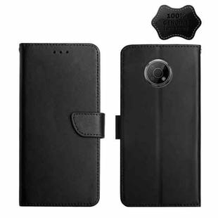 For Nokia G300 Genuine Leather Fingerprint-proof Horizontal Flip Phone Case(Black)