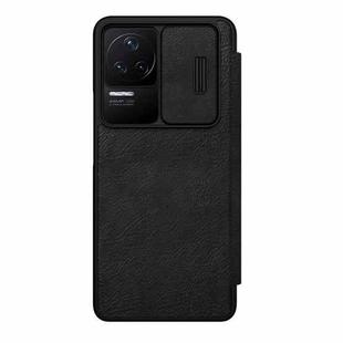For Xiaomi Redmi K40S NILLKIN QIN Series Pro Sliding Camera Cover Design Leather Phone Case(Black)