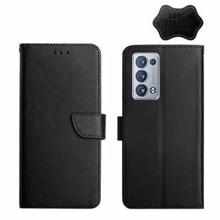 For OPPO Reno6 Pro+ Genuine Leather Fingerprint-proof Horizontal Flip Phone Case(Black)