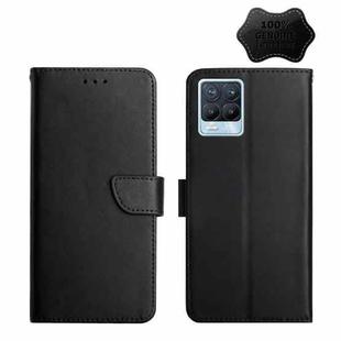 For OPPO Realme 8/8 Pro Genuine Leather Fingerprint-proof Horizontal Flip Phone Case(Black)