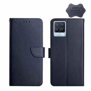 For OPPO Realme 8/8 Pro Genuine Leather Fingerprint-proof Horizontal Flip Phone Case(Blue)