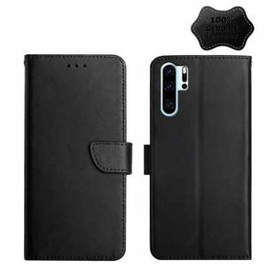 For Huawei P30 Pro Genuine Leather Fingerprint-proof Horizontal Flip Phone Case(Black)