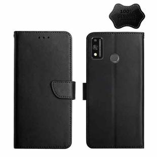 For Honor 9X Lite Genuine Leather Fingerprint-proof Horizontal Flip Phone Case(Black)