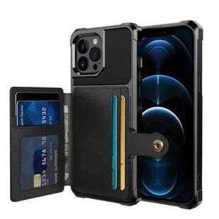 For iPhone 13 Pro Magnetic Wallet Card Bag Leather Case (Black)