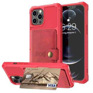 For iPhone 12 / 12 Pro Magnetic Wallet Card Bag Leather Case(Red)