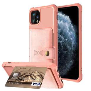 For iPhone 11 Pro Magnetic Wallet Card Bag Leather Case (Rose Gold)