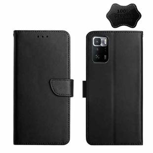 For Xiaomi Poco X3 GT Genuine Leather Fingerprint-proof Horizontal Flip Phone Case(Black)