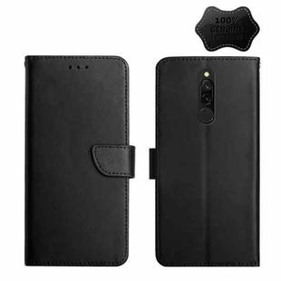 For Xiaomi Redmi 8 Genuine Leather Fingerprint-proof Horizontal Flip Phone Case(Black)