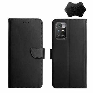 For Xiaomi Redmi 10 5G/Redmi Note 11E Genuine Leather Fingerprint-proof Horizontal Flip Phone Case(Black)