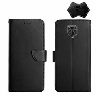 For Xiaomi Redmi Note 9 Pro Genuine Leather Fingerprint-proof Horizontal Flip Phone Case(Black)