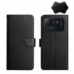 For Xiaomi Mi 11 Ultra Genuine Leather Fingerprint-proof Horizontal Flip Phone Case(Black)