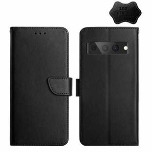 For Google Pixel 7 Pro Genuine Leather Fingerprint-proof Horizontal Flip Phone Case(Black)