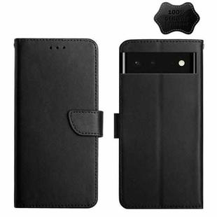 For Google Xperia 6 Genuine Leather Fingerprint-proof Horizontal Flip Phone Case(Black)