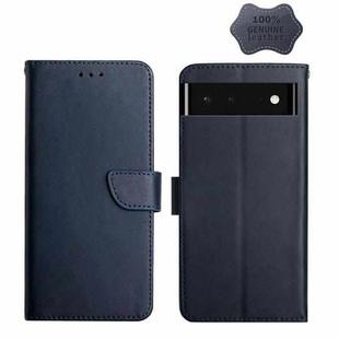 For Google Xperia 6 Genuine Leather Fingerprint-proof Horizontal Flip Phone Case(Blue)