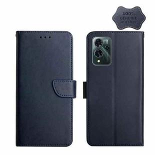 For ZTE Blade V40 Pro Genuine Leather Fingerprint-proof Horizontal Flip Phone Case(Blue)