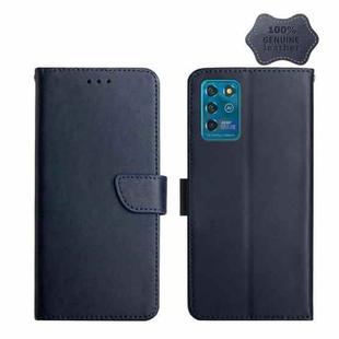 For ZTE Blade V30 Vita Genuine Leather Fingerprint-proof Horizontal Flip Phone Case(Blue)