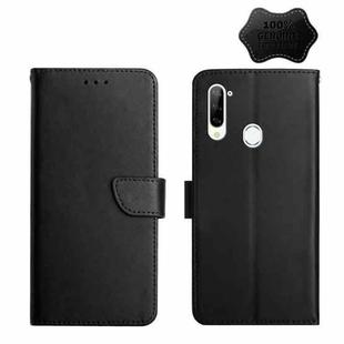 For ZTE Libero 5G Genuine Leather Fingerprint-proof Horizontal Flip Phone Case(Black)