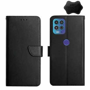 For Motorola Moto G100 Genuine Leather Fingerprint-proof Horizontal Flip Phone Case(Black)