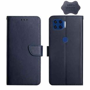 For Motorola Moto G 5G Plus Genuine Leather Fingerprint-proof Horizontal Flip Phone Case(Blue)
