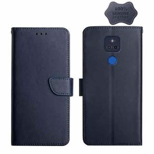 For Motorola Moto G Play 2021 Genuine Leather Fingerprint-proof Horizontal Flip Phone Case(Blue)