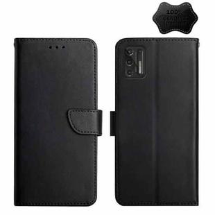 For Motorola Moto G Stylus 2021 Genuine Leather Fingerprint-proof Horizontal Flip Phone Case(Black)