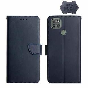 For Motorola Moto G9 Power Genuine Leather Fingerprint-proof Horizontal Flip Phone Case(Blue)