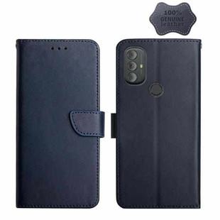 For Motorola Moto G Power 2022 Genuine Leather Fingerprint-proof Horizontal Flip Phone Case(Blue)