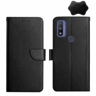 For Motorola Moto G Pure 2021 Genuine Leather Fingerprint-proof Horizontal Flip Phone Case(Black)