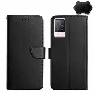 For vivo S9 Genuine Leather Fingerprint-proof Flip Phone Case(Black)